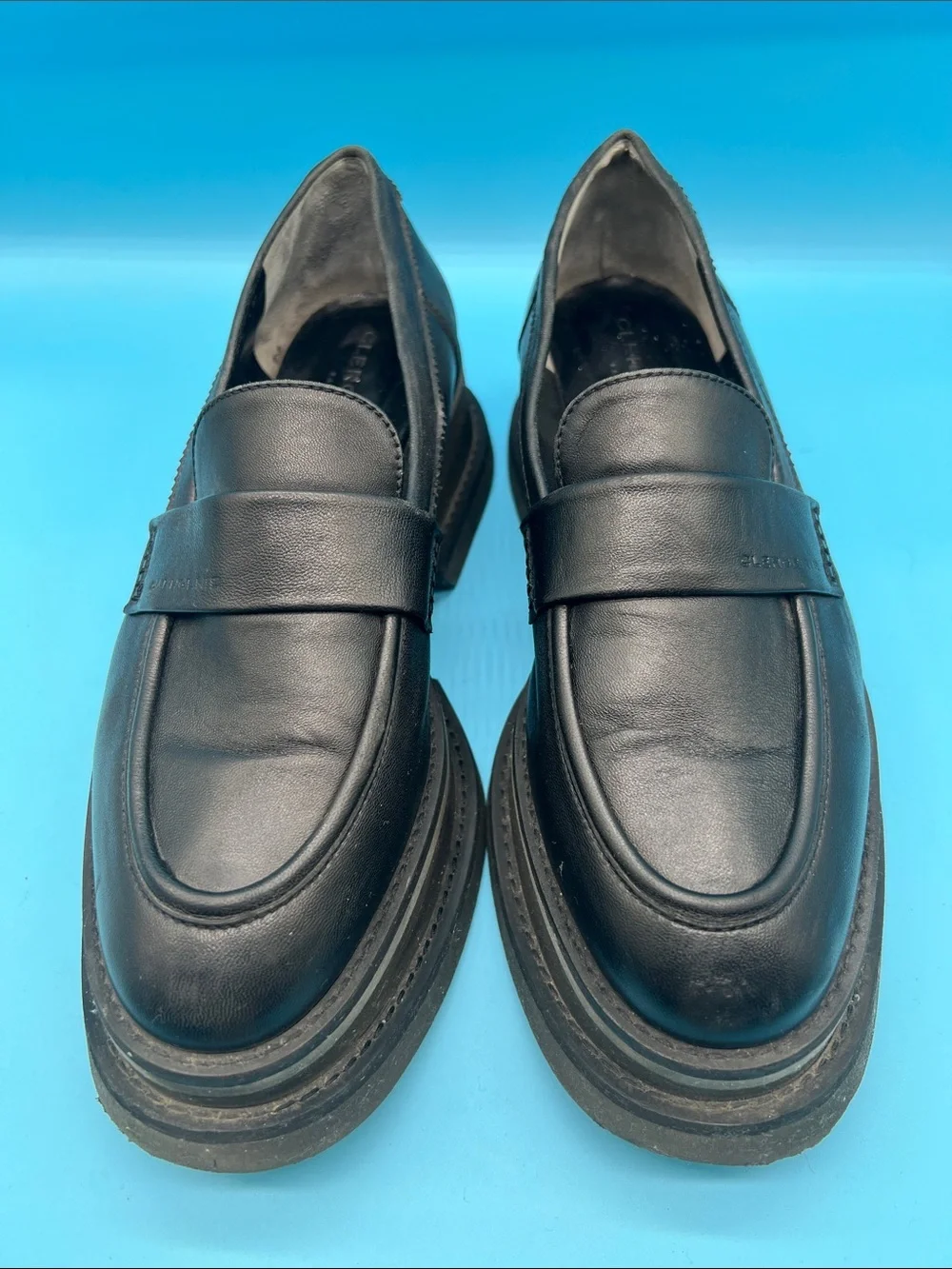 Robert Clergerie Paris Cream Leather Chunky Platform Loafers Made in Spain 39.5